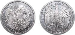 World Coins - Germany Federal Republic of Germany Weimar Republic 1984 D 5 Deutsche Mark (Deutscher Zollverein) Copper-nickel clad nickel Munich Mint (8000000) 10g UNC KM 160 J 435 Schön 159