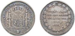 World Coins - Mexico Spanish colony 1789 Module of 2 Reales - Carlos IV (Proclamation coinage) Silver (.903) Mexico City Mint 6.6g VF Holed KM Q25