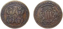 World Coins - France Kingdom 1705 Jeton - Benoît Cachet de Montesan Copper 7.7g XF F 10569