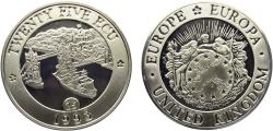 World Coins - Great Britain United Kingdom Elizabeth II 1993 25 ECU Fantasy items, Tower Bridge