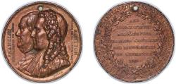 World Coins - France Kingdom 1833 Medal - Société Franklin et Montyon Copper 32.41g XF Holed Collignon 1079 BDM I 131 Slg. Wurzbach 2259