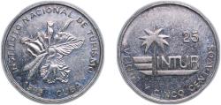 World Coins - Cuba Second Republic 1989 25 Centavos (INTUR) Copper-nickel Royal Mint 6.44g AU KM 418 JMA MC13 JMA MC14