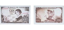World Coins - Spain 1965 100 Pesetas Paper UNC Bent Central P 150