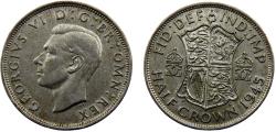 World Coins - United Kingdom George VI 1945 1/2 Crown 1st type