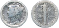 Us Coins - United States Federal republic 1928 S 1 Dime "Mercury Dime" Silver (.900) 2.5g VF KM 140 Schön 133