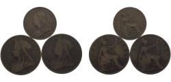 World Coins - Great Britain United Kingdom Victoria ½ Penny &amp;1 Penny 3 Lots, 3rd portrait