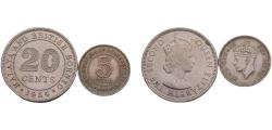 World Coins - Malaya &amp; Malaya and British Borneo British colony George VI &amp; Elizabeth II 1950/1954 5 Cents &amp;  10 Cents 2 Lots