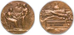 World Coins - France Republic ND Medal - Caisse d'epargne de Roubaix Bronze 15.43g UNC