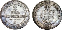 World Coins - Germany States Kingdom of Saxony Johann I 1864 B 2 Neugroschen