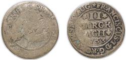 World Coins - Germany Free imperial city of Aachen Holy Roman Empire 1753 2 Marck Silver 1.3g VF KM 48