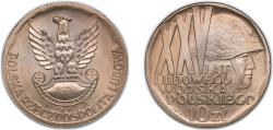 World Coins - Poland People's Republic 1968 MW 10 Zlotys (25th Anniversary of Polish Army) Copper-nickel (2000000) 9.45g UNC Y 60 ParM 234 Schön 54 Fischer Po OB059