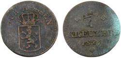 World Coins - Germany State Electorate of Hessen-Kassel Wilhelm II 1827 ¼ Kreuzer