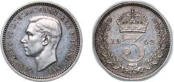 World Coins - Great Britain United Kingdom 1942 3 Pence - George VI (1st Maundy issue) Silver (.500) (1325) 1.5g PL KM 850 Sp 4088