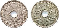 World Coins - France Third Republic 1927 25 Centimes (No Dash) Copper-nickel Paris Mint (13464651) 4.94g AU Franc 2014 171/11