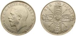 World Coins - Great Britain United Kingdom 1923 1 Florin - George V (2nd issue) Silver (.500) (21546500) 11.31g XF KM 817a Sp 4022