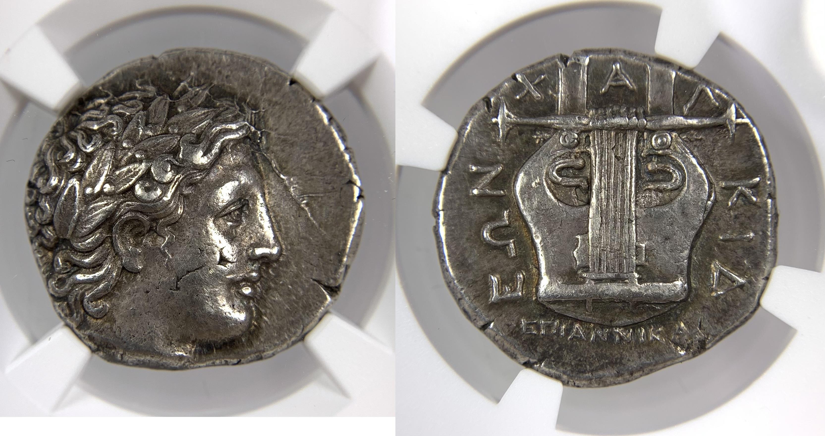 アルゴリズム1822 Chalcidian League - c.432-348 BC - AR Tetradrachm - NGC