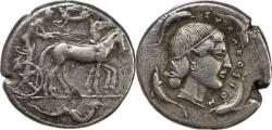 Ancient Coins - Sicily, Syracuse - Second Democracy, 466-405 BC - AR Tetradrachm