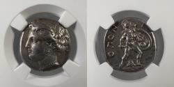 Ancient Coins - Lokris, Lokri Opuntii - c.350-340 BC - AR Stater - NGC CHVF Fine Style