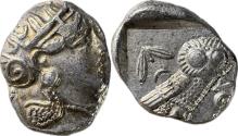 Ancient Coins - Attica, Athens - c.393-355 BC - AR Tetradrachm