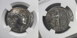 Ancient Coins - Seleukid Kingdom - Antiochos VIII, 121/0-97/6 BC - AR Tetradrachm - NGC XF
