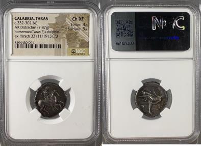 Ancient Coins - Calabria, Tarentum - c.315-302 BC - ex Hirsch XXXIII (11/17/1913)