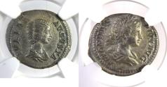 Ancient Coins - Roman Empire - Julia Domna & Caracalla - Denarius - Dynastic Issue - NGC CHVF