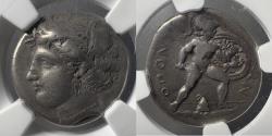 Ancient Coins - Lokris, Lokri Opuntii - c.360-350 BC - AR Stater - NGC VF Fine Style