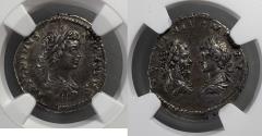 Ancient Coins - Caracalla, with Septimius Severus, AD 198-217 - AR Denarius - Dynastic issue