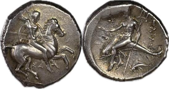 Ancient Coins - Calabria, Tarentum - c.315-302 BC - ex Hirsch XXXIII (11/17/1913)