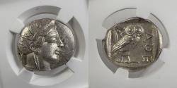 Ancient Coins - Attica, Athens - c.440-404 BC - AR Tetradrachm - NGC AU