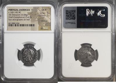 Ancient Coins - Phrygia, Laodikeia - c.160-145 BC - AR Didrachm - Unpublished