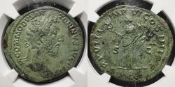 Ancient Coins - Roman Empire - Commodus, AD 177-192 - AE Sestertius - NGC Choice XF