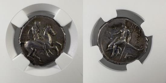 Ancient Coins - Calabria, Tarentum - c.315-302 BC - ex Hirsch XXXIII (11/17/1913)