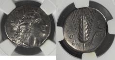 Ancient Coins - Lucania, Metapontion - c.330-290 BC - AR Stater - NGC CHVF
