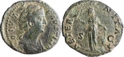 Ancient Coins - Roman Empire - Diva Faustina I, died AD 141 - AE As