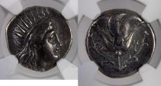 Ancient Coins - Caria Isle of Rhodes - c.305-275 BC - AR Didrachm -  NGC CHVF