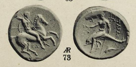 Ancient Coins - Calabria, Tarentum - c.315-302 BC - ex Hirsch XXXIII (11/17/1913)