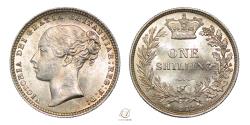World Coins - Victoria 1877 Silver Shilling
