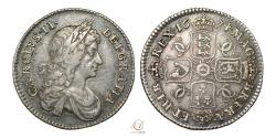 World Coins - Charles II Silver Shilling 1674/3 Very rare