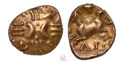 Ancient Coins - Catuvellauni, Tasciovanus c.25 BC-AD 10 Gold Quarter Stater – Extremely rare