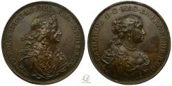 World Coins - 1662 Bronze Medal – Charles II, marriage to Catherine of Braganza – Very rare