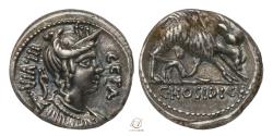 Ancient Coins - C. Hosidius C.f. Geta 64 BC Silver Republican Denarius