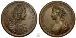 World Coins - George I – 1719 Bronze Medal – Marriage of James III to Princess Clementina – Rare