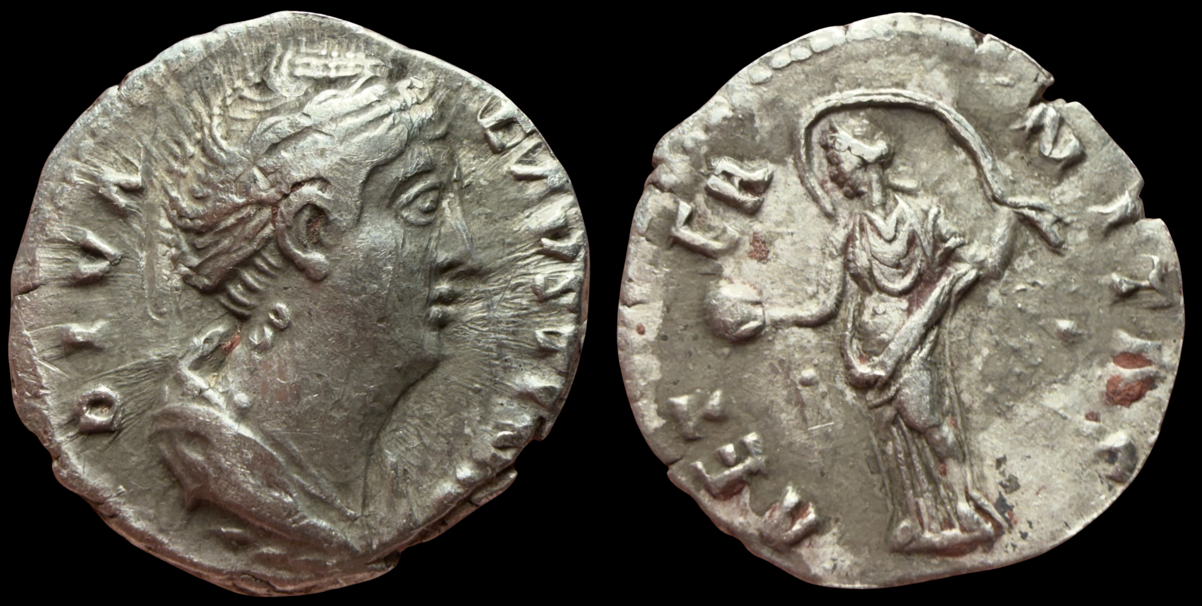Faustina the Elder. AR Denarius, ca. 141 AD. Rome Mint.
