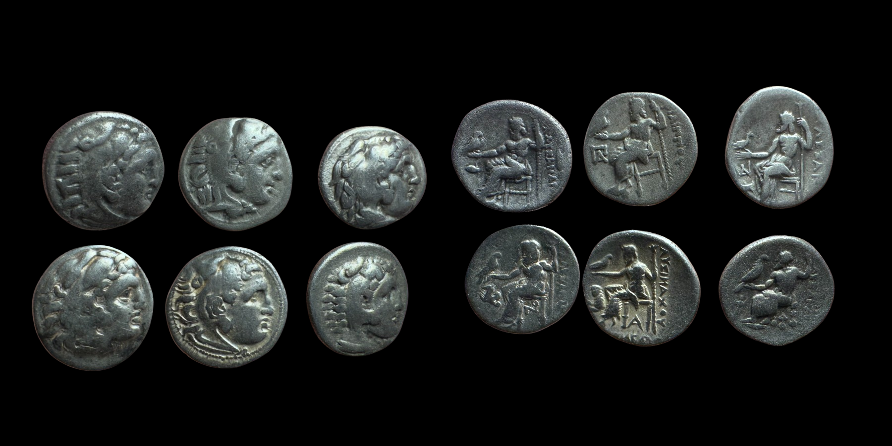 Sextet of Alexander III "The Great". AR Drachm. ca. 336-323 (or later).