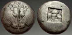 Ancient Coins - Asia Minor, Lesbos. Unattributed Koinon. AR/BI Stater, ca. 550-480 BC.