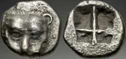 Ancient Coins - Bosporos, Pantikapaion. AR Hemiobol, ca. 470-460 BC.