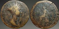 Ancient Coins - Hadrian. Sabina. AE Sestertius, ca. 128-129 AD.
