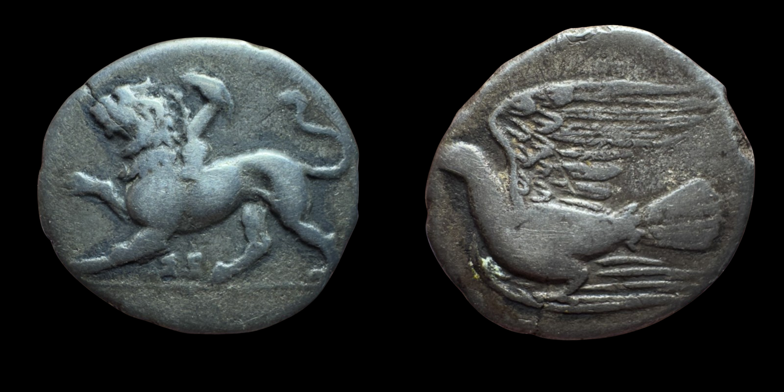 Sikyonia, Sikyon. AR Hemidrachm. ca. 300-200 BC.