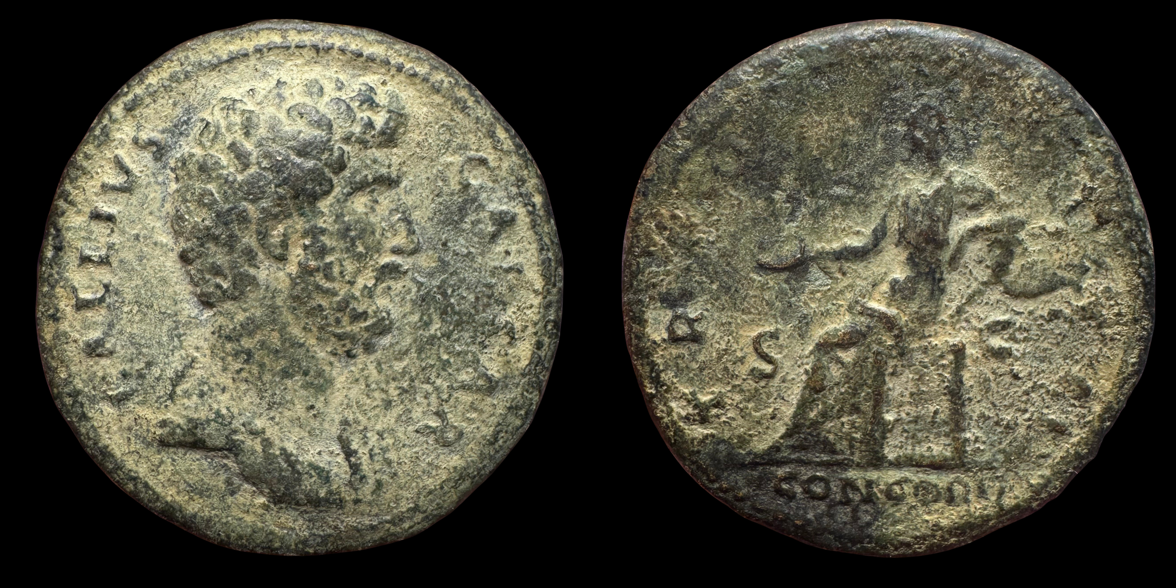 Lucius Aelius Caesar. AE Sestertius.